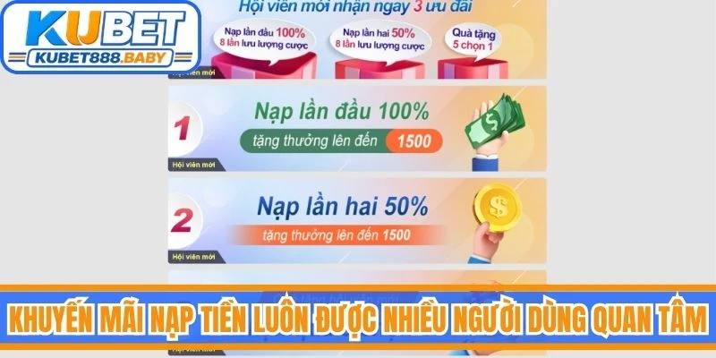 Khuyến mãi nạp tiền luôn được nhiều người dùng quan tâm